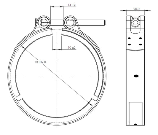 Fascetta a V Heavy Duty per Scania, Ø=88.9 / L=20, INOX - 68899