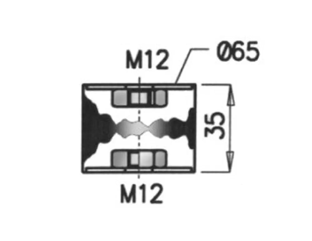 Supporto in gomma per Scania,  Ø=65 /L=35, M12, ZINC - 68900