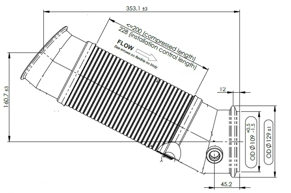 Flessibile di scarico Tubo, D2S+ per Scania - 6LA011