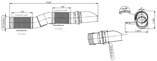 Tubo con flessibile per Scania - 6LA045