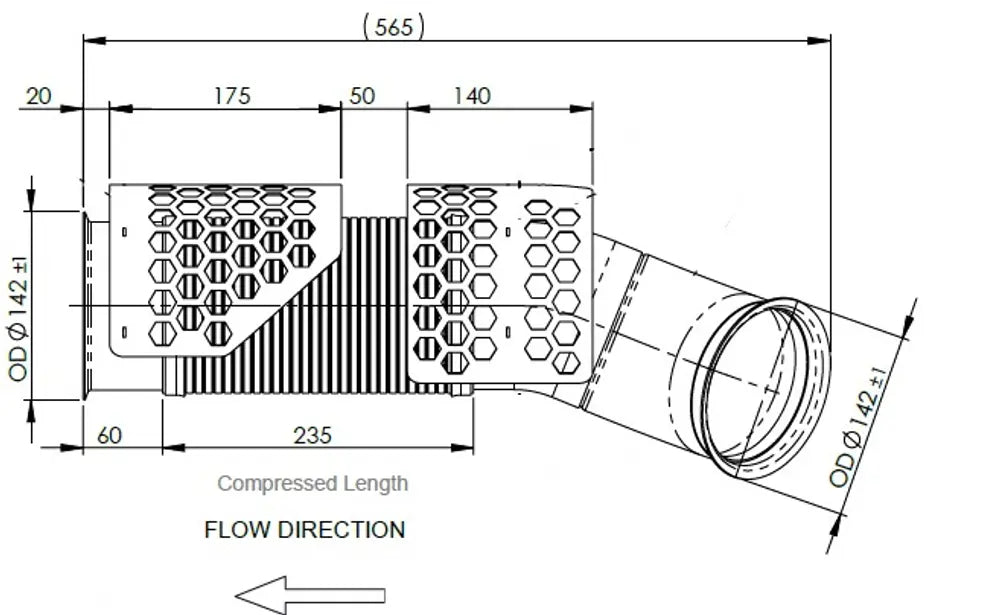 Tubo di scarico con flessibile, D2S+ per Scania - 6LE016