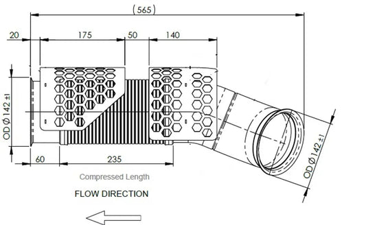 Tubo di scarico con flessibile, D2S+ per Scania - 6LE016