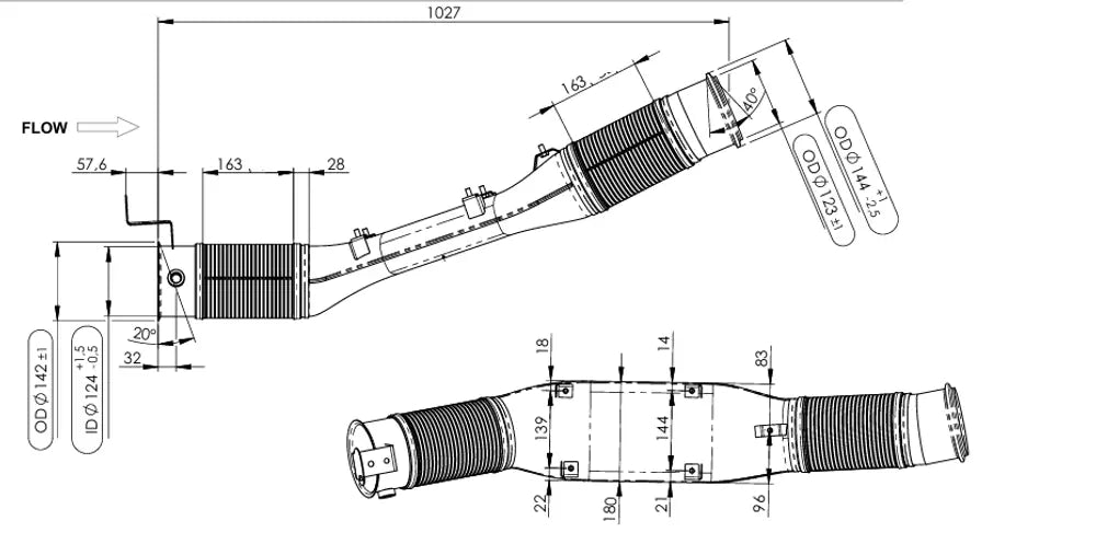 Tubo con flessibile per Scania - 6LE021