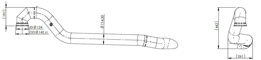 Tubo di scarico per Scania - 6LG011