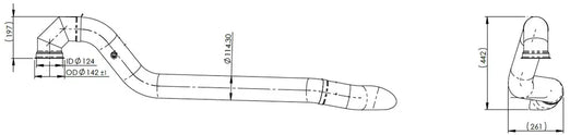 Tubo di scarico per Scania - 6LG011