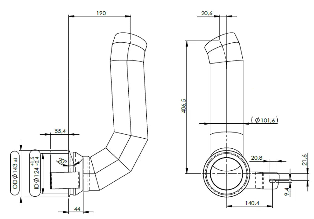 Tubo di scarico per Scania - 6LG021