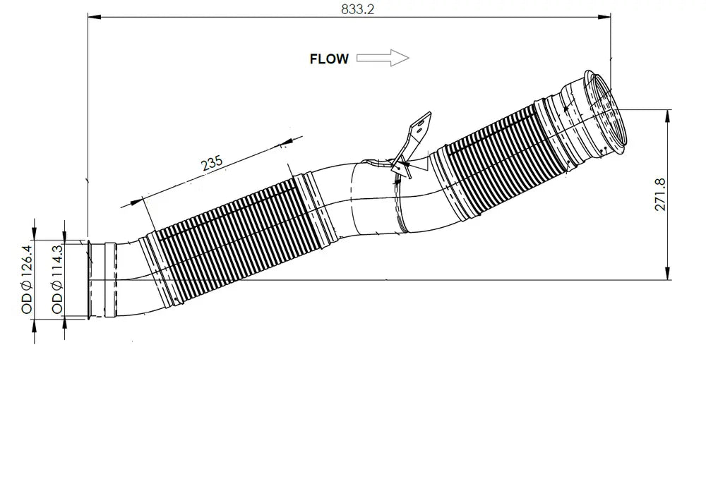 Tubo di scarico con flessibile, D2S+ per Scania - 6LA031