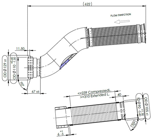 Tubo con flessibile per Scania - 6LA036