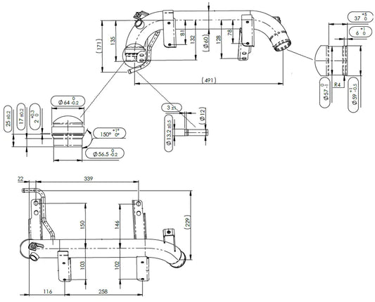Tubo liquido di raffreddamento per Scania - 6LN014