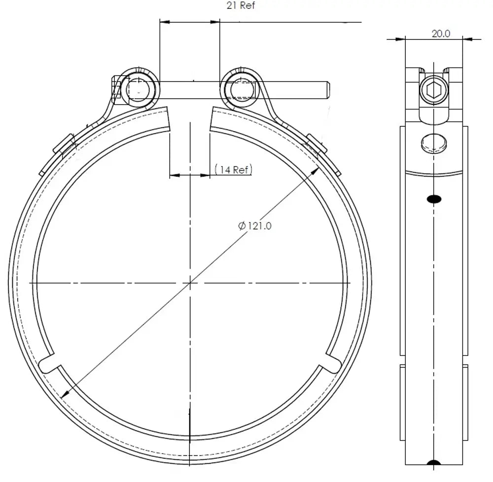Fascetta Heavy Duty per DAF, VeeFit, Ø=101.6 / L=20, INOX - 70804