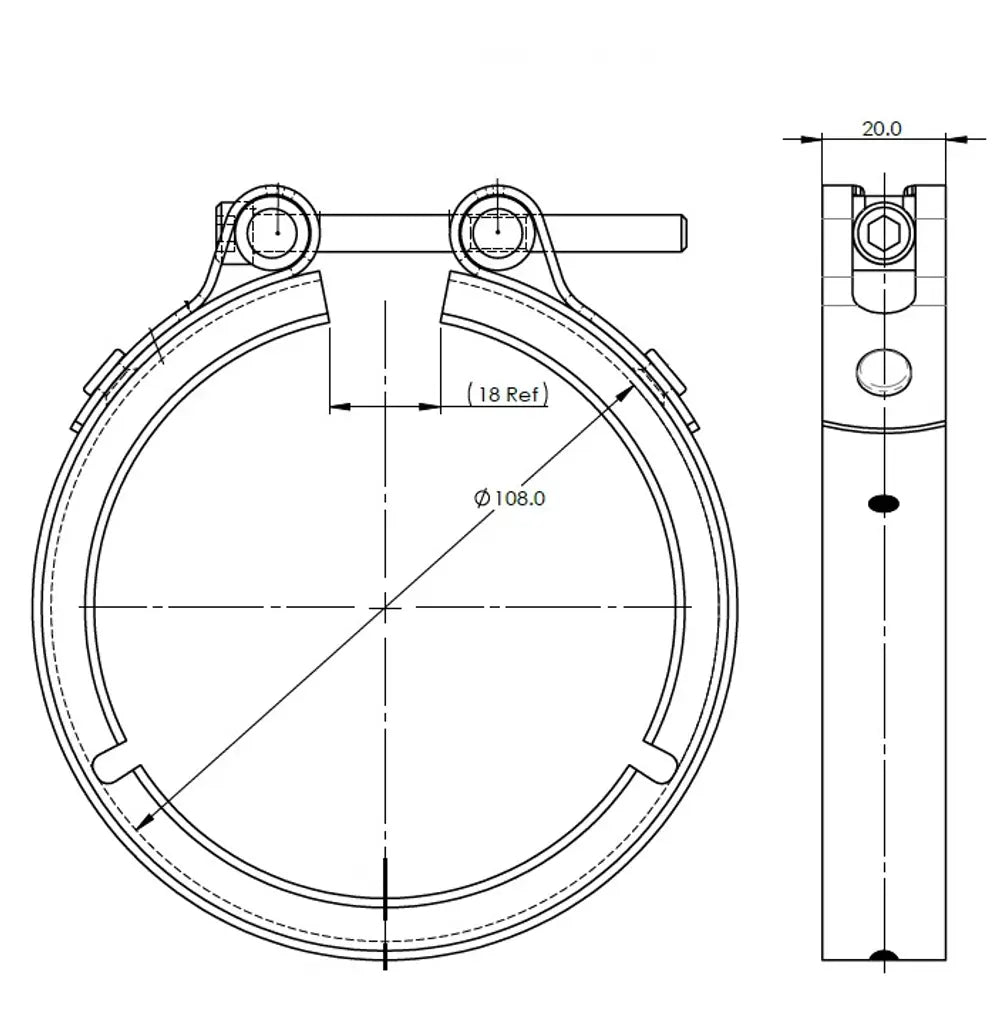 Fascetta a V Heavy Duty per Iveco, Ø=88.9 / L=20, INOX - 70819