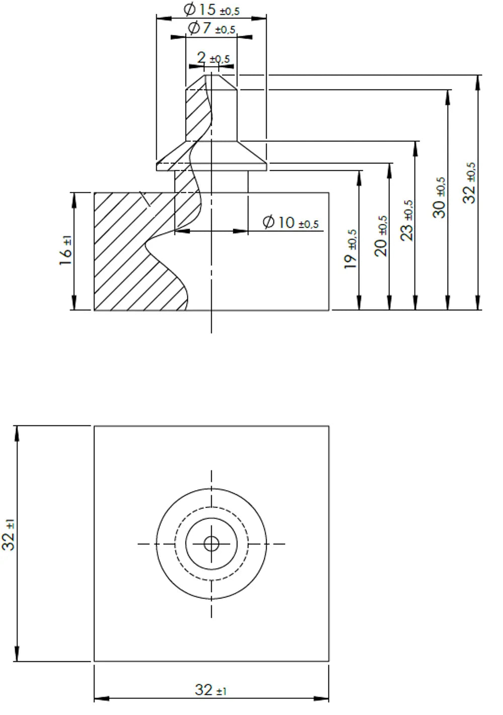 Supporto in gomma per Volkswagen - 74848