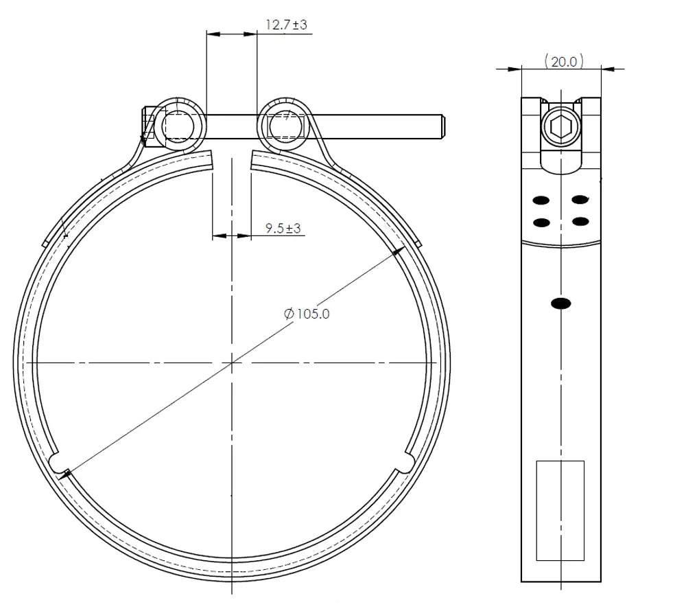 Fascetta a V Heavy Duty, Ø=88.9 / L=20, INOX - 78801