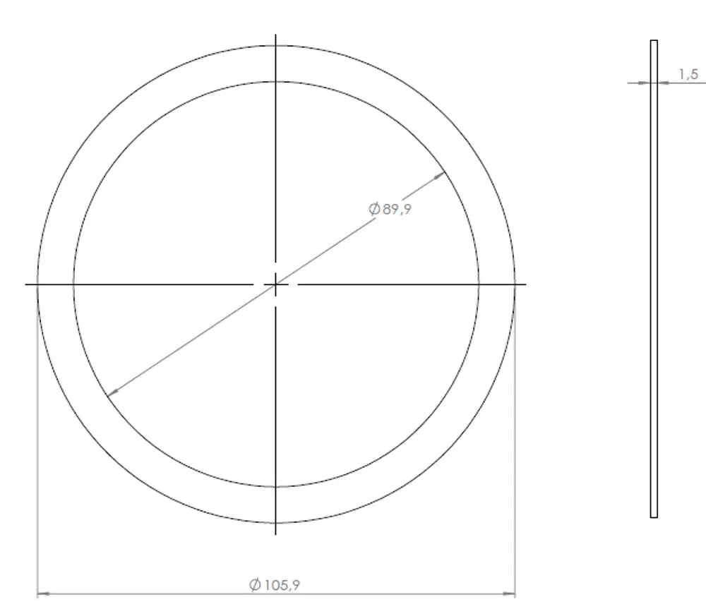 Guarnizione a bassa perdita, Ø=88.9 / L=1.5 mm, Graphite - 78845