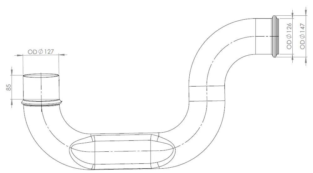 Tubo di scarico per Volvo, E-line - 80717