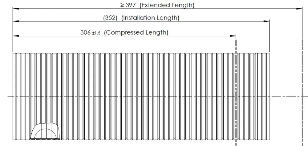 Tubo flessibile per Volvo, D2S+, OD/ID=118.9/115.5 L=306, SS - 81224