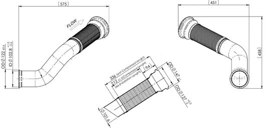 Tubo di scarico con flessibile, D3S per Renault/Volvo - 82266