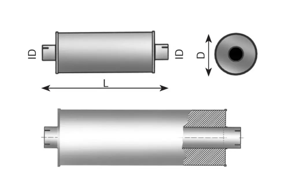 Absorption Silenziatore, Ø=184, L=954 mm, ALU - 89360