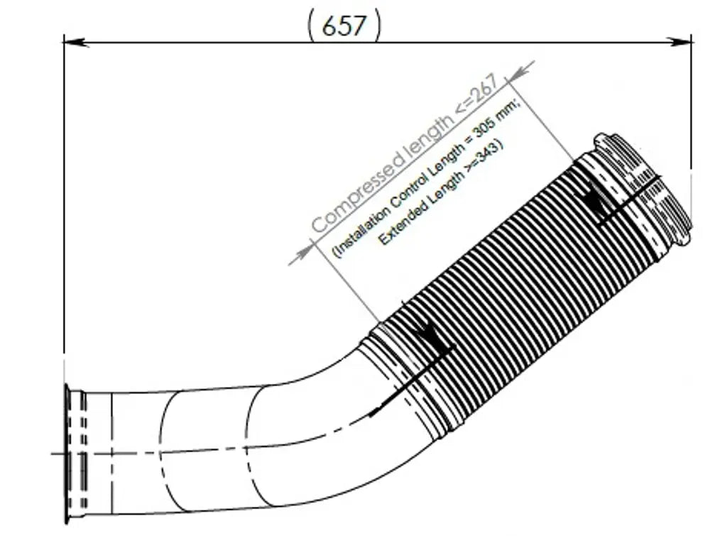 Tubo di scarico con flessibile, D2S+ per Volvo  E-line - 8AA012