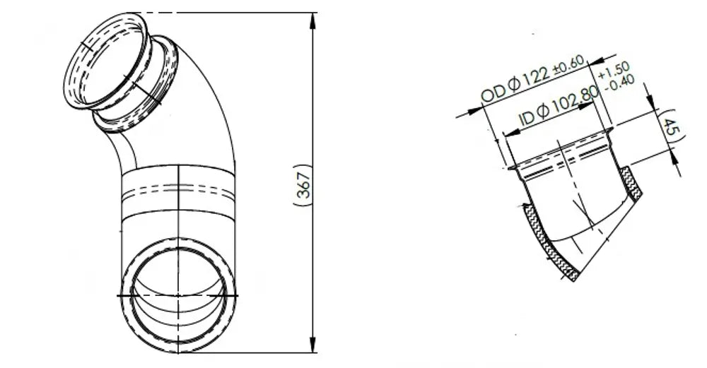Tubo di scarico coibentato per Volvo - 8AA035
