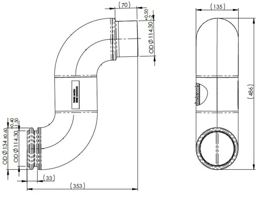 Tubo di scarico coibentato per Volvo - 8AE029