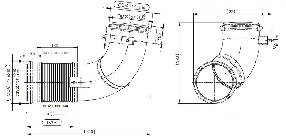 Tubo di scarico con flessibile, D2S+ per Volvo - 8AE059