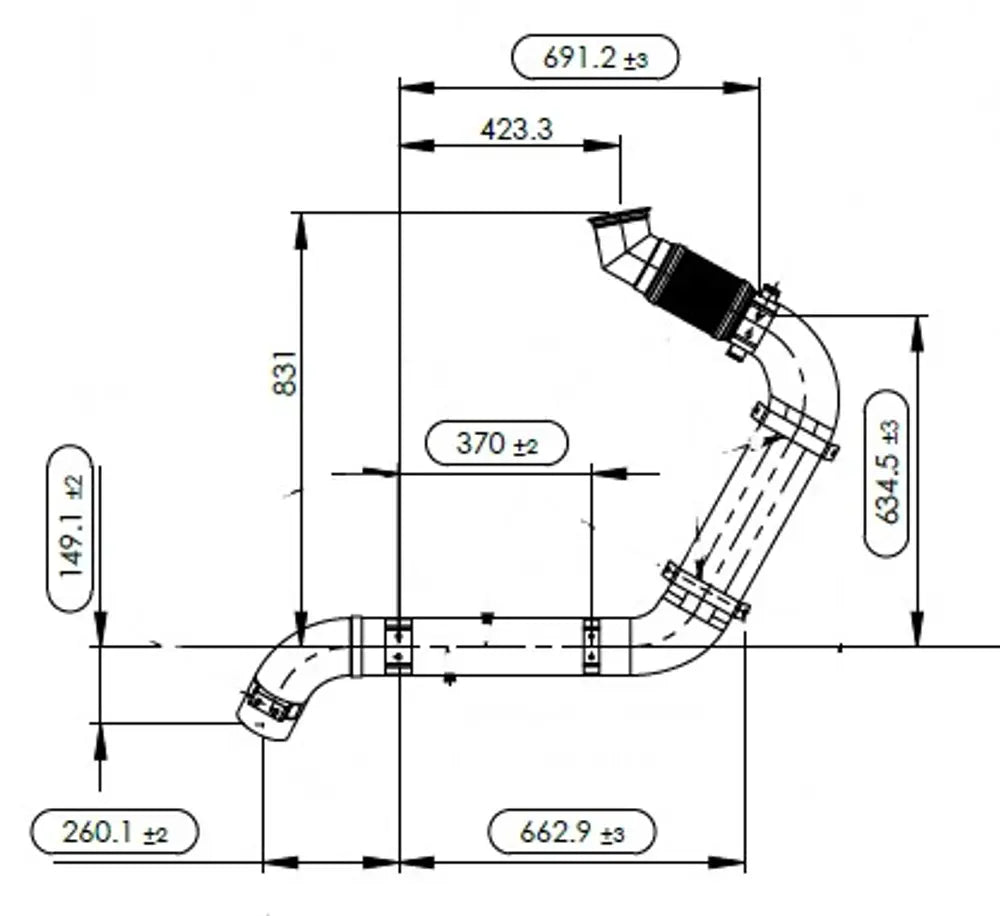 Tubo di scarico con flessibile, D2S+ per Renault/Volvo - 8AG018