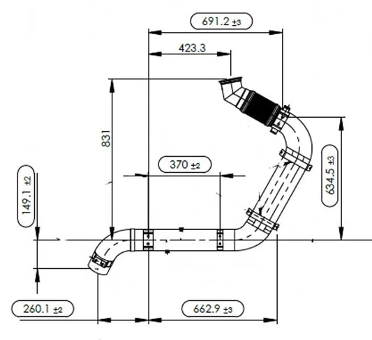 Tubo di scarico con flessibile, D2S+ per Renault/Volvo - 8AG018