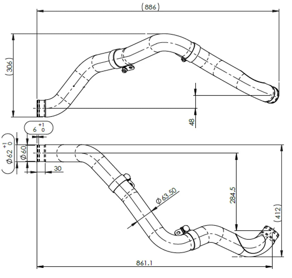 Tubo liquido di raffreddamento per Volvo - 8AN008