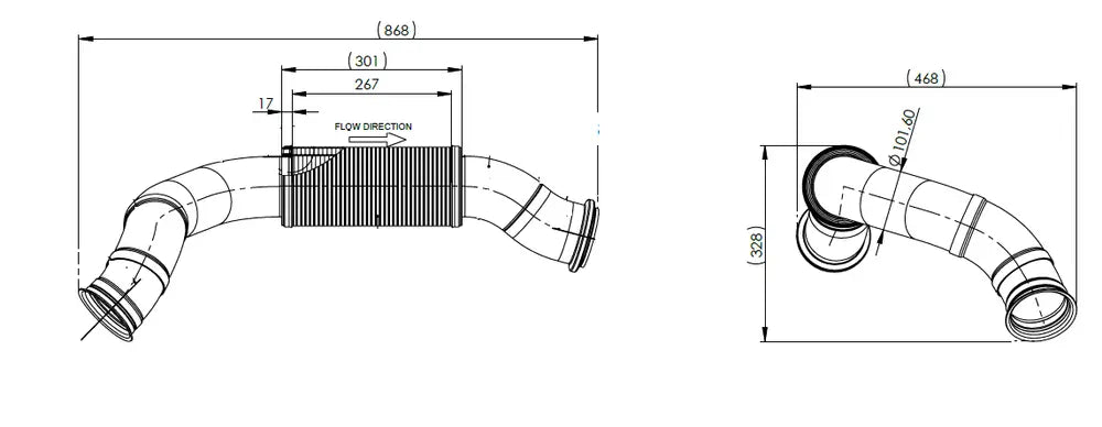 Tubo di scarico con flessibile, D2S per Renault/Volvo - 8AA003