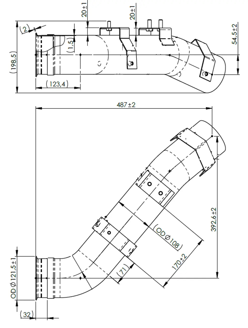 Tubo di scarico per Volvo - 8AG005