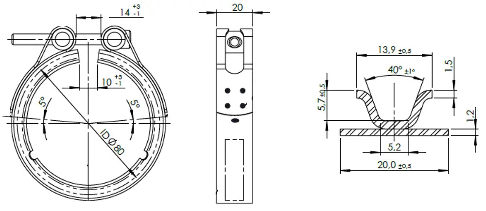 Fascetta a V per Volvo - 8AL055