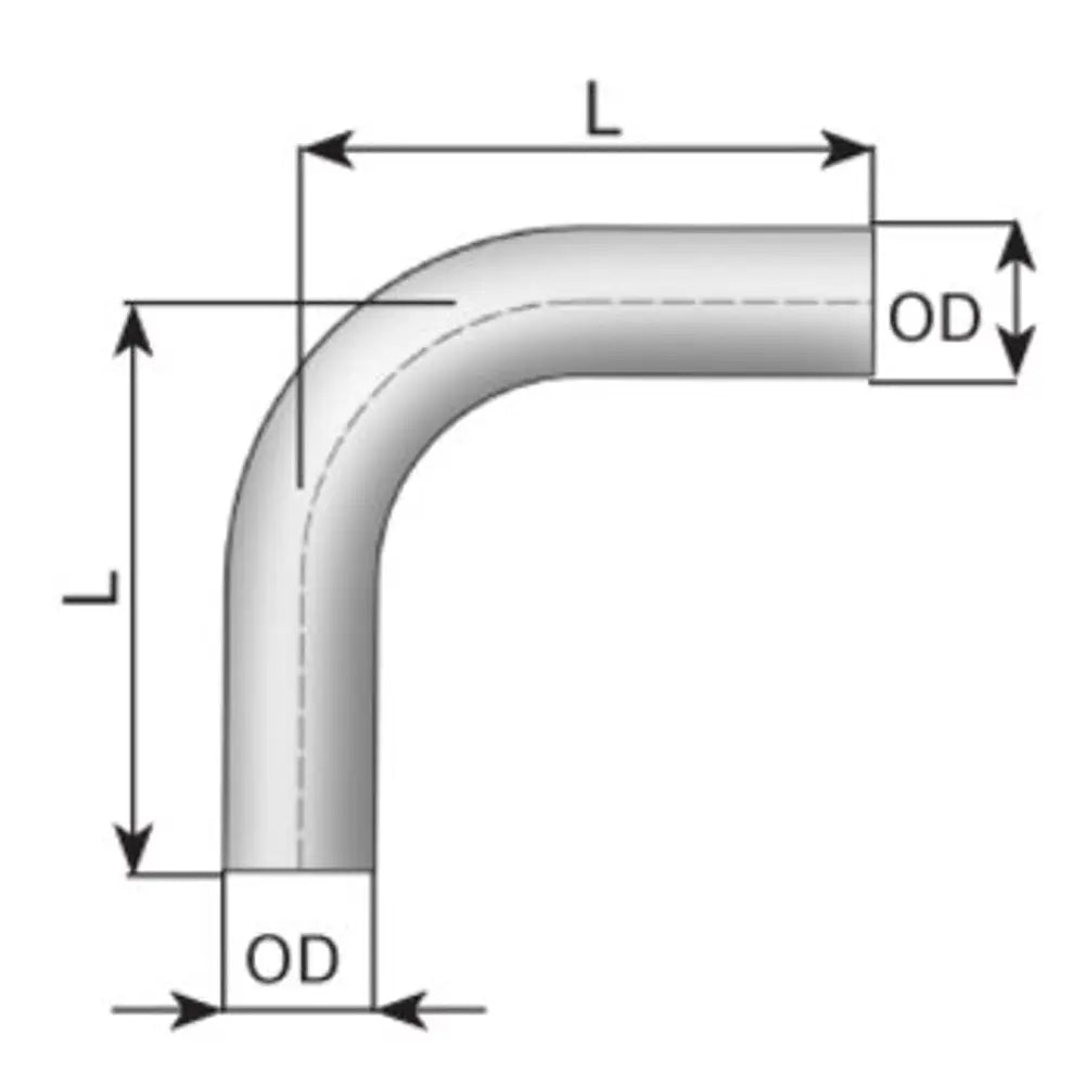 90ø Curva di scarico, OD=110 / L=400, ALU - 91109