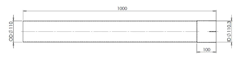 Tubo di prolunga, OD/ID=110/111 / L=1000, ALU - 93010