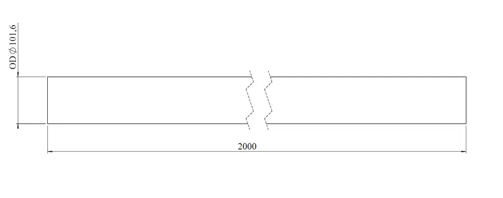 Tubo di scarico, OD=101.6 / L=2000, SPD - 93303