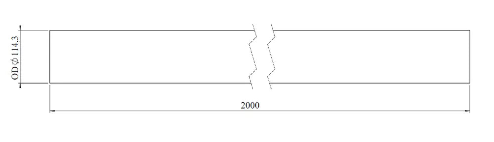 Tubo di scarico, OD=114.3 / L=2000, SPD - 93315