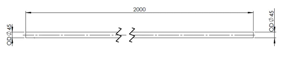 Tubo di scarico, OD=45 / L=2000, SPD - 93344