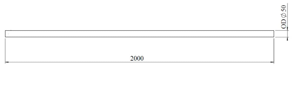 Tubo di scarico, OD=50 / L=2000, SPD - 93350