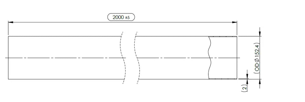 Tubo di scarico, OD=152.4 / L=2000, SPD - 93352