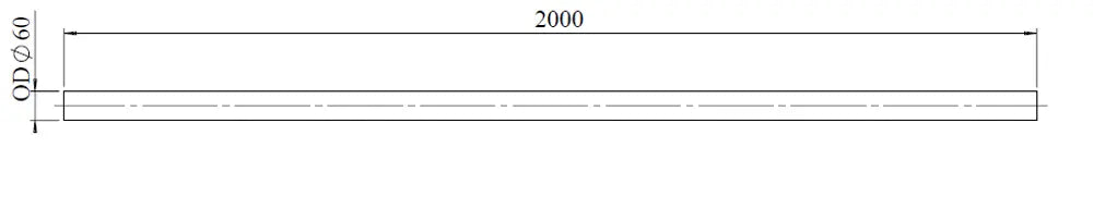 Tubo di scarico, OD=60 / L=2000, SPD - 93358