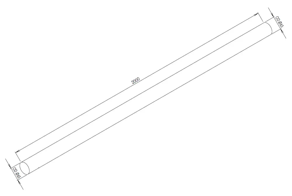 Tubo di scarico, OD=65 / L=2000, ALU - 93366