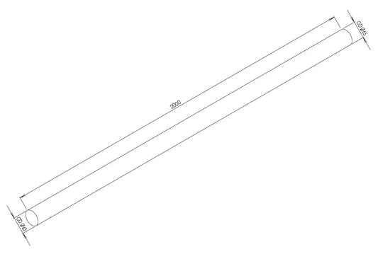 Tubo di scarico, OD=65 / L=2000, ALU - 93366