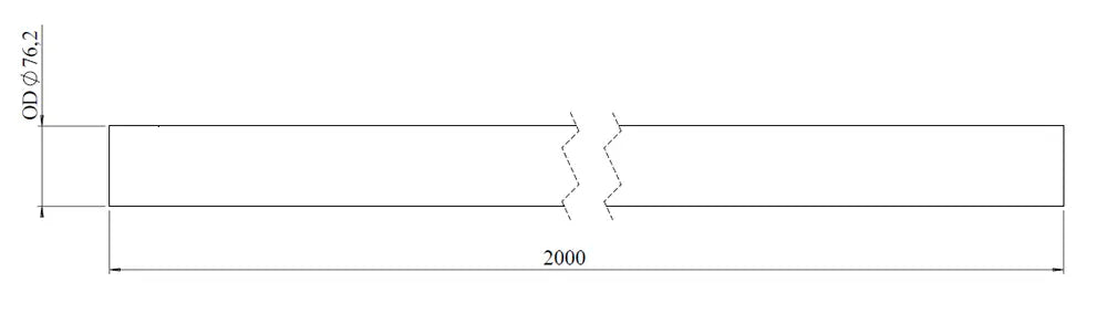 Tubo di scarico, OD=76.2 / L=2000, SPD - 93377
