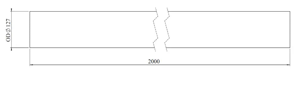 Tubo di scarico, OD=127 / L=2000, INOX - 93527