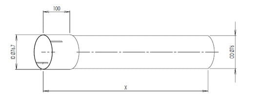 Tubo di prolunga, OD/ID=76.2/76.7 / L=1500, INOX - 93577