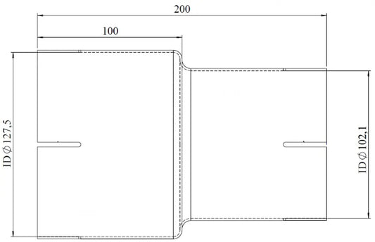Adattatore per tubo ID/ID=102.1/127.5 L=200, ALU - 93705