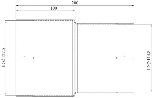 Adattatore per tubo ID/ID=120.5/127.5 L=200, ALU - 93719