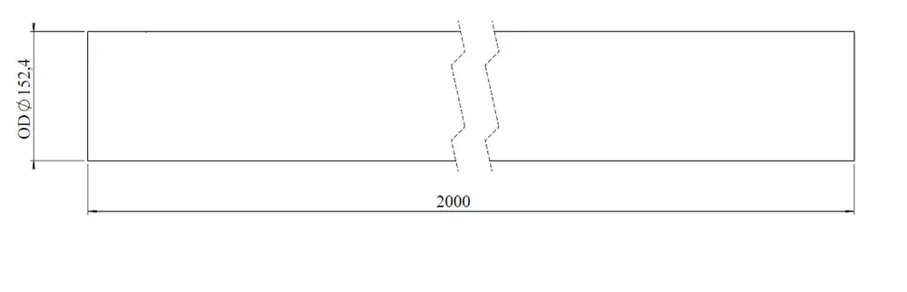 Tubo di scarico, OD=152.4 / L=2000, ALU - 93753