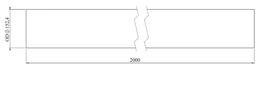 Tubo di scarico, OD=152.4 / L=2000, ALU - 93753