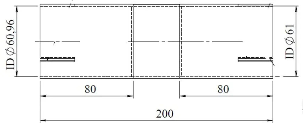 Raccordo per tubo, ID=61 / L=200, ALU - 93759